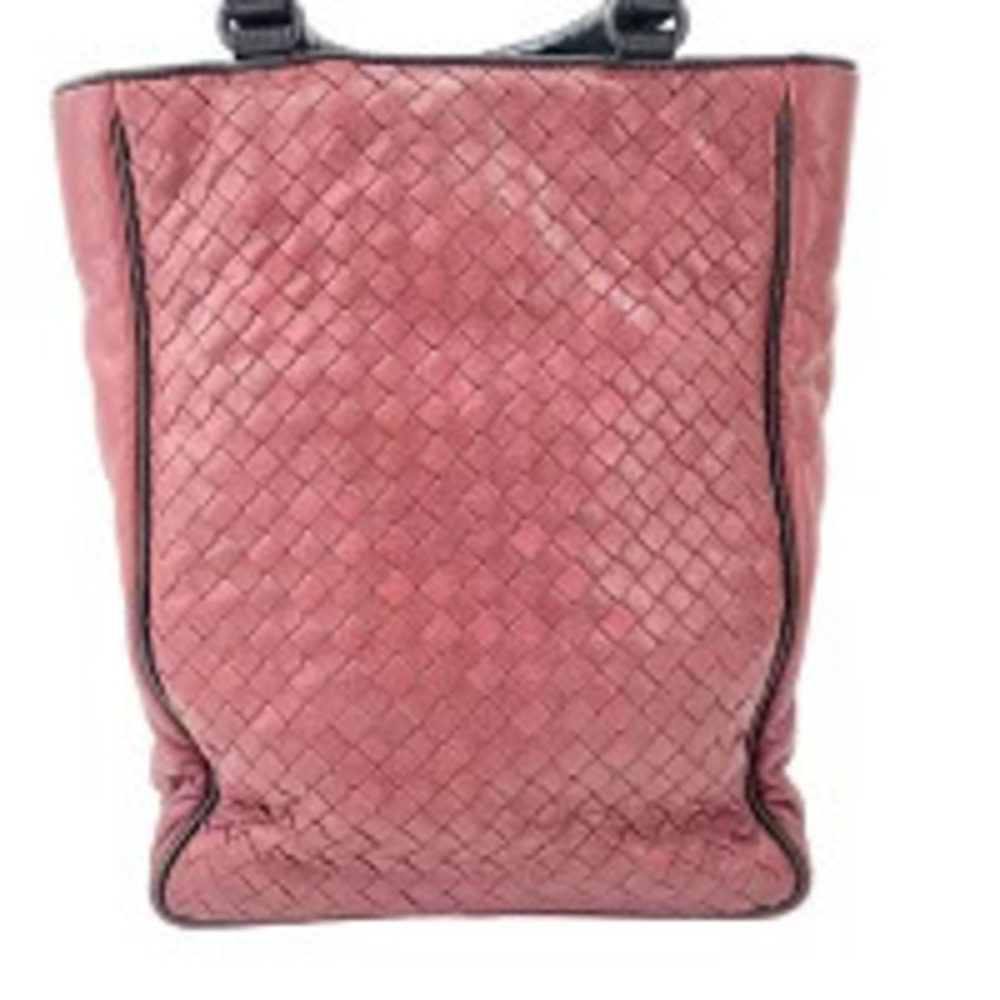 Bottega Veneta Leather Intrecciato Handbag Wine Red